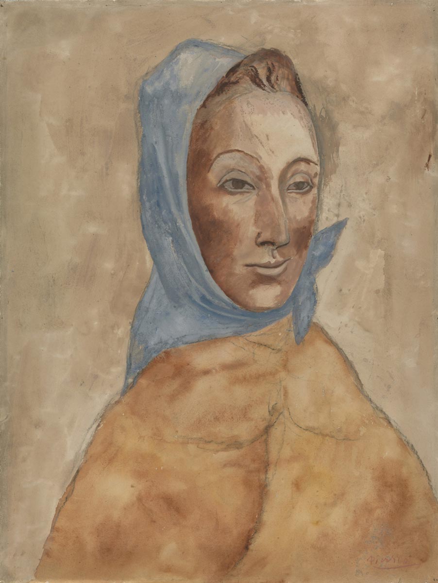 Portrait of Fernande Olivier in headscarves (1906) Signed Pablo Picasso - 17" x 22" Fine Art Print