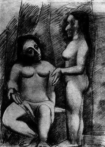 Seated Nude & Standing Nude (1906) Pablo PIcasso- 17" x 22" Fine Art Print