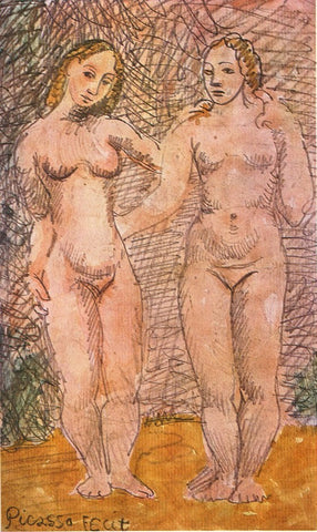 Two Nude Women (1906) Signed Pablo Picasso - 17" x 22" Fine Art Print