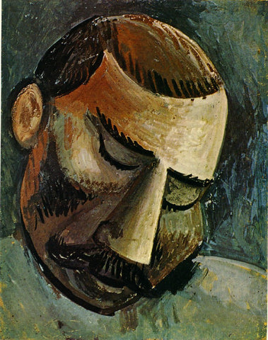 Head of a Man (1908) by Pablo Picasso Cubism - 17" x 22" Fine Art Print