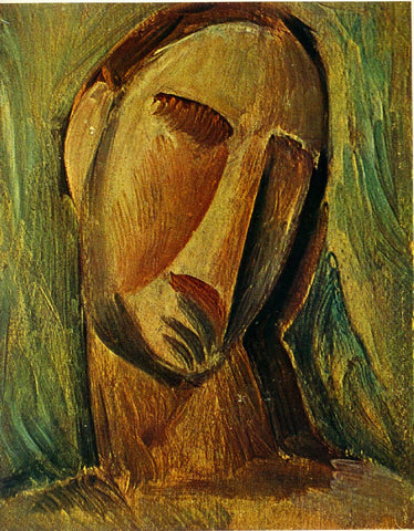 Head of Woman (1908) by Pablo Picasso Cubist - 17" x 22" Fine Art Print