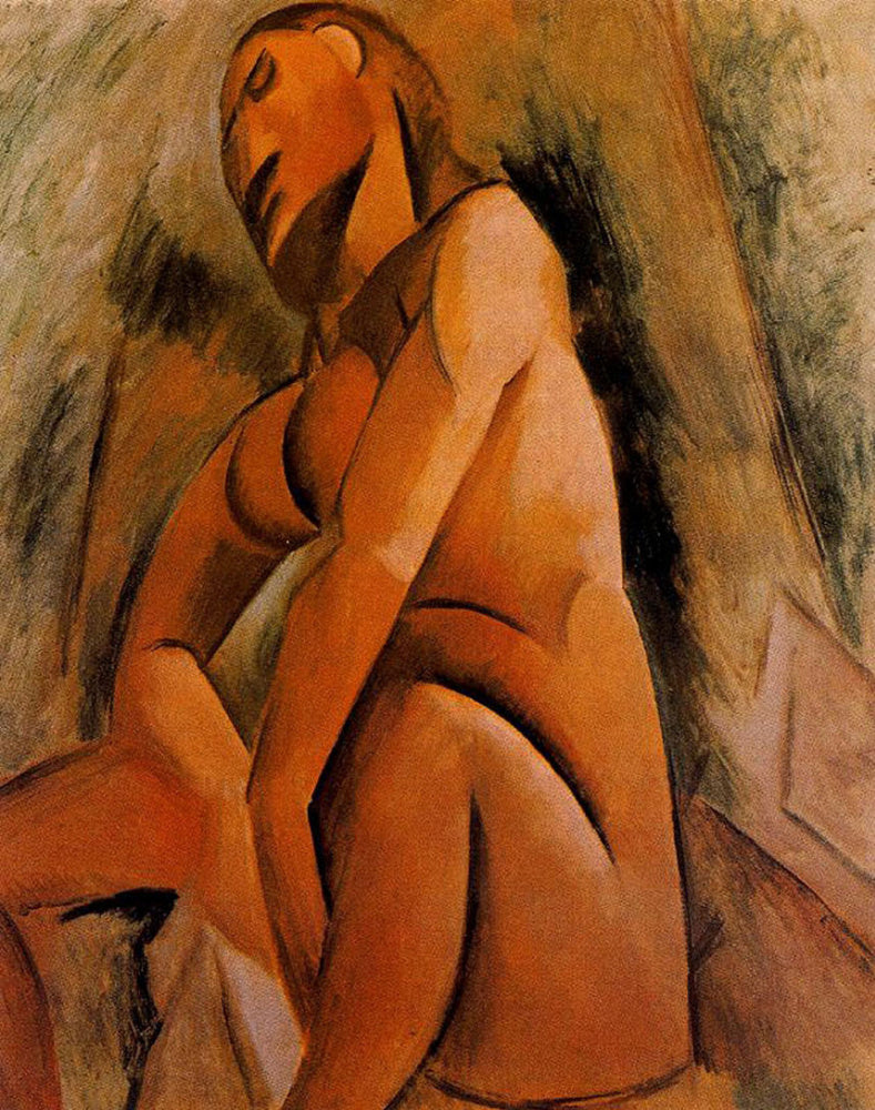 Seated Nude (1908) by Pablo Picasso Cubism - 17" x 22" Fine Art Print