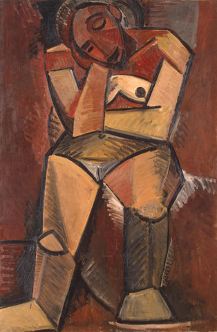 Seated Woman Nude (1908) by Pablo Picasso - 17" x 22" Fine Art Print