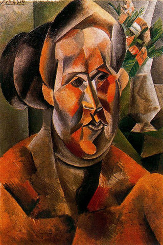 Bust of Woman with Flowers (1908) Signed Picasso - 17" x 22" Fine Art Print