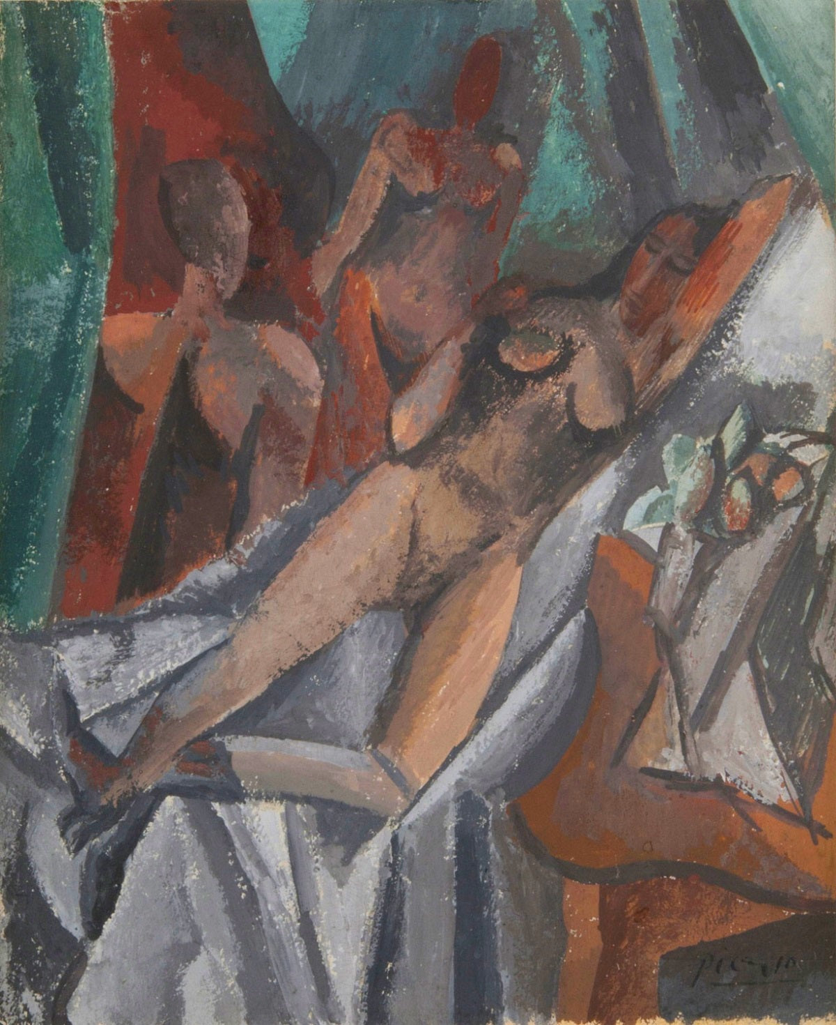 Three Nude Figures (1908) Signed Pablo Picasso - 17" x 22" Fine Art Print