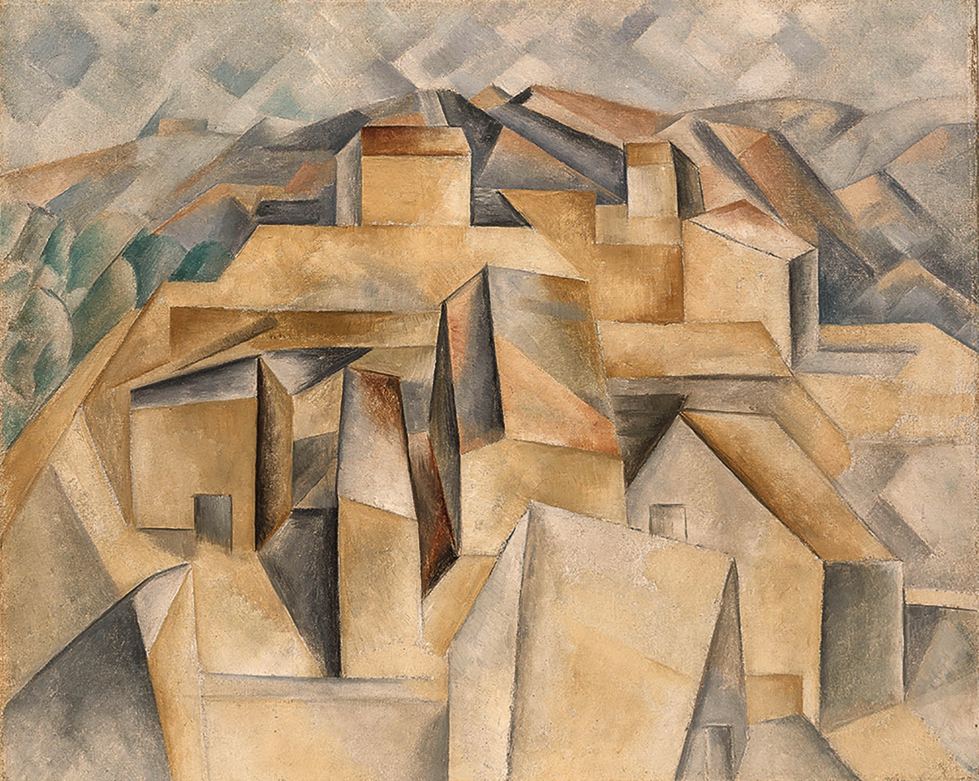 Houses on the Hill (1909) by Pablo Picasso - 17" x 22" Fine Art Print