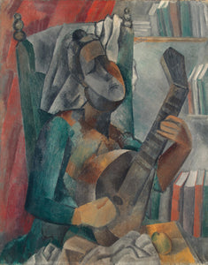 Woman with a Mandolin (1909) by Pablo Picasso - 17" x 22" Fine Art Print