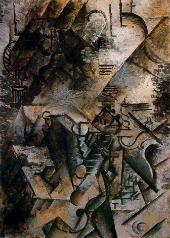 Woman with Guitar and Piano (1911) by Picasso - 17" x 22" Fine Art Print