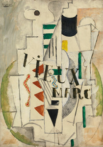 Guitar, Glass & Bottle of Vieux Marc 1912 Picasso - 17" x 22" Fine Art Print