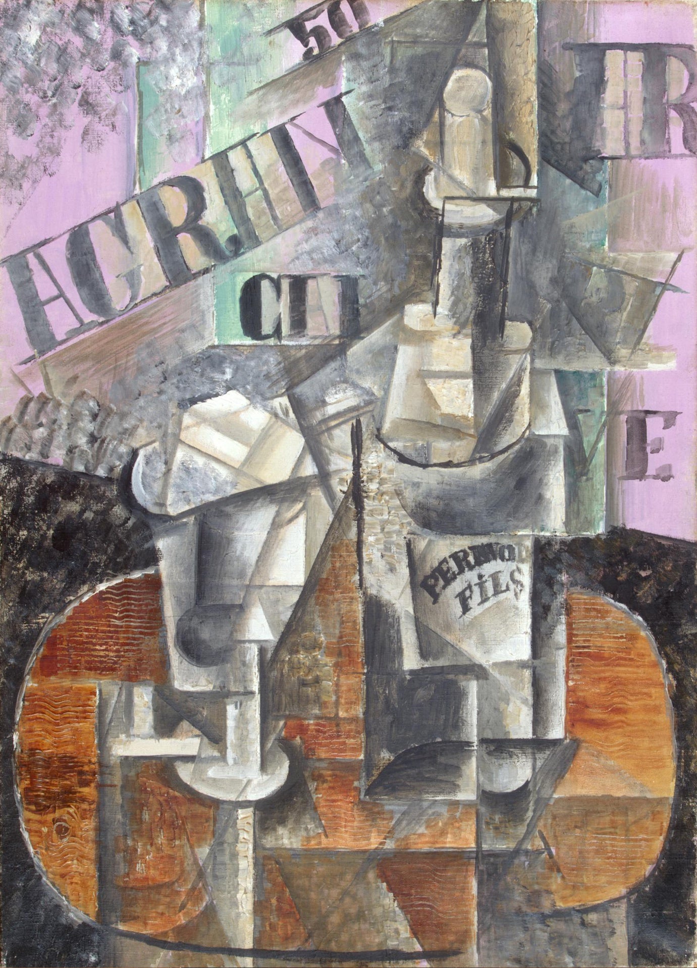 Table in a Cafe. Bottle of Pernod (1912) by Pablo Picasso - 17" x 22" Fine Art Print