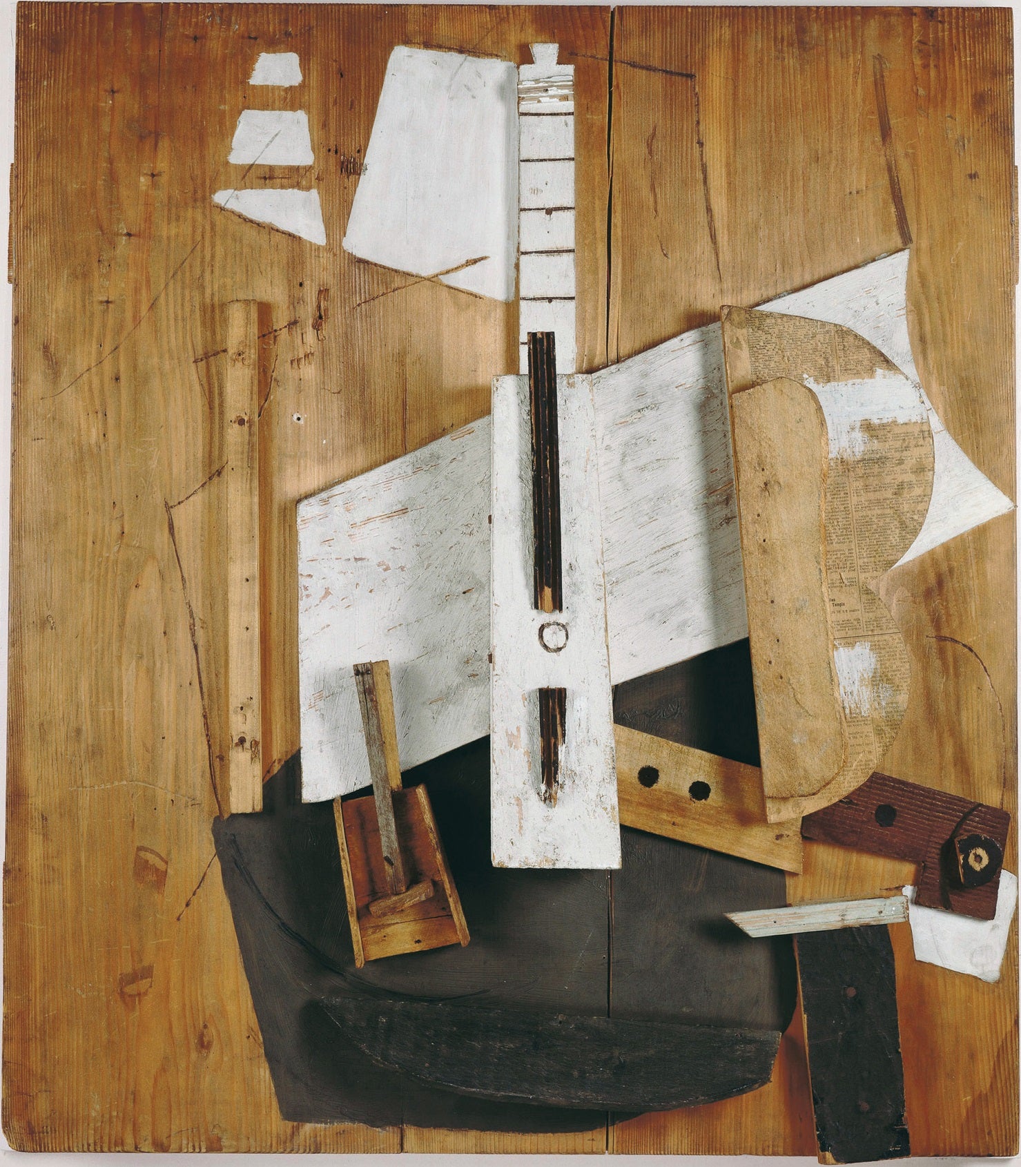 Guitar and Bottle (1913) by Pablo Picasso - 17" x 22" Fine Art Print