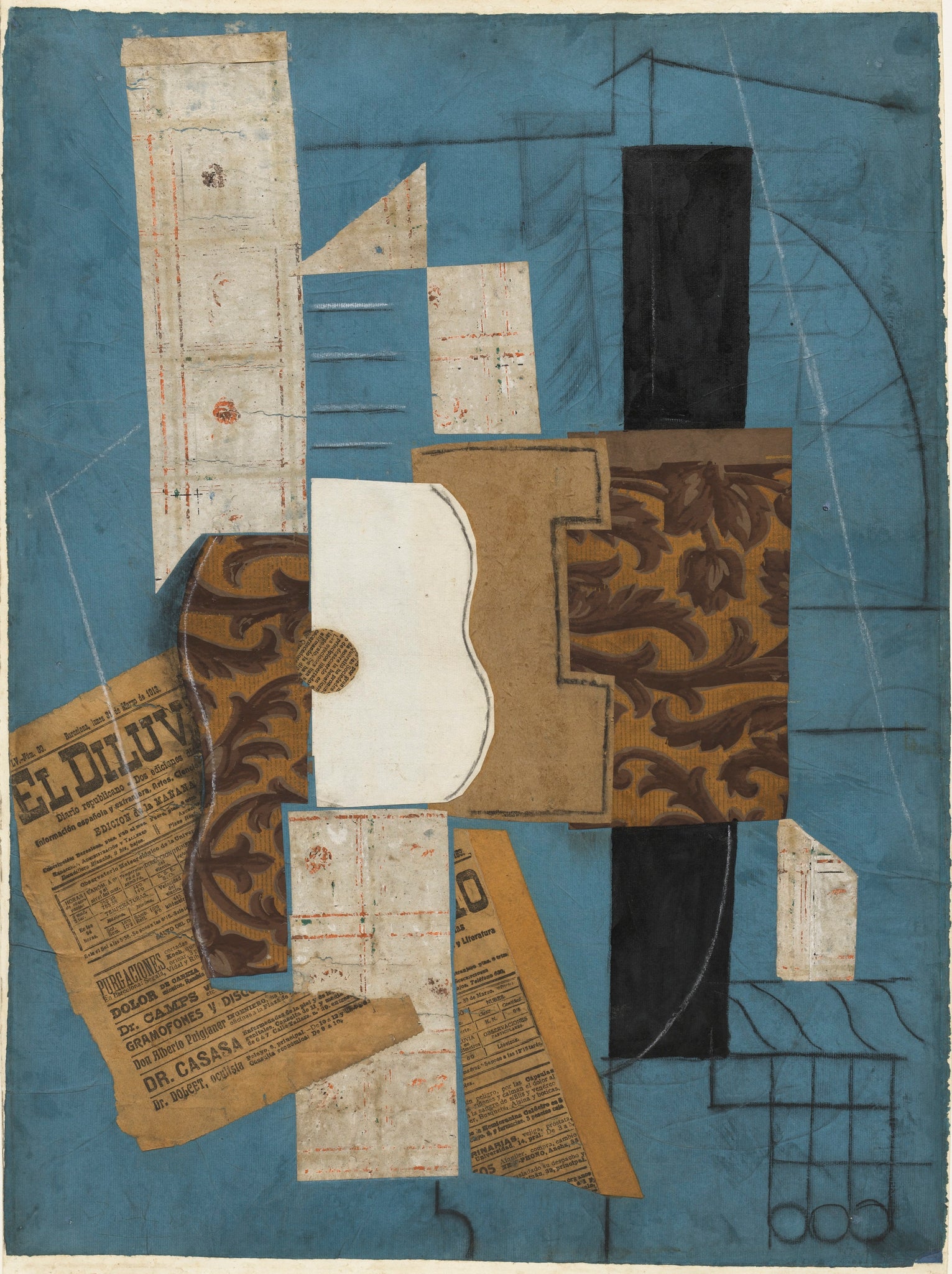 The Guitar (1913) by Pablo Picasso Cubist - 17" x 22" Fine Art Print