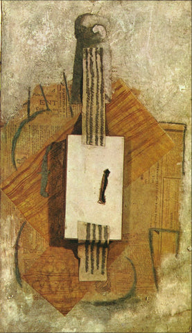 Violin (1913) by Pablo Picasso Cubism Collage - 17" x 22" Fine Art Print