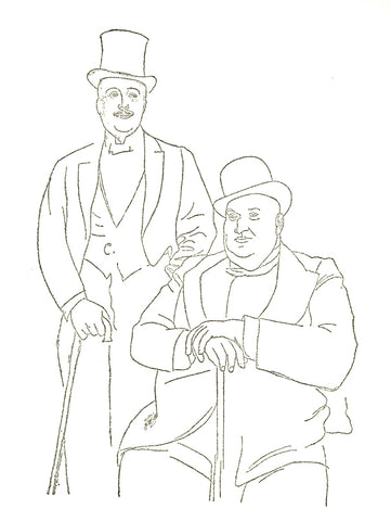 Portrait of Diaghilev & Seligsberg (1917) by Pablo Picasso - 17" x 22" Fine Art Print