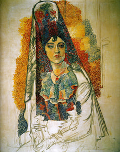 Woman with Mantilla (1917) by Pablo Picasso - 17" x 22" Fine Art Print