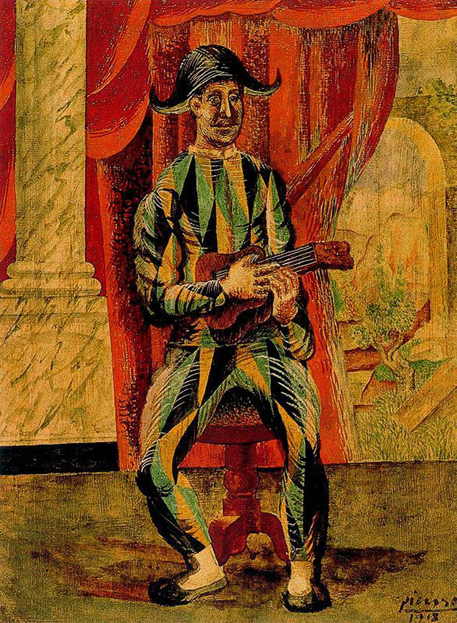 Harlequin with Guitar (1918) Signed Picasso - 17" x 22" Fine Art Print