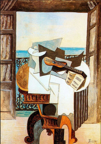 Table in Front of Window (1919) Signed Picasso - 17" x 22" Fine Art Print