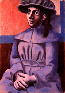 Girl in Hat Her Arms Crossed (1920) by Picasso- 17" x 22" Fine Art Print