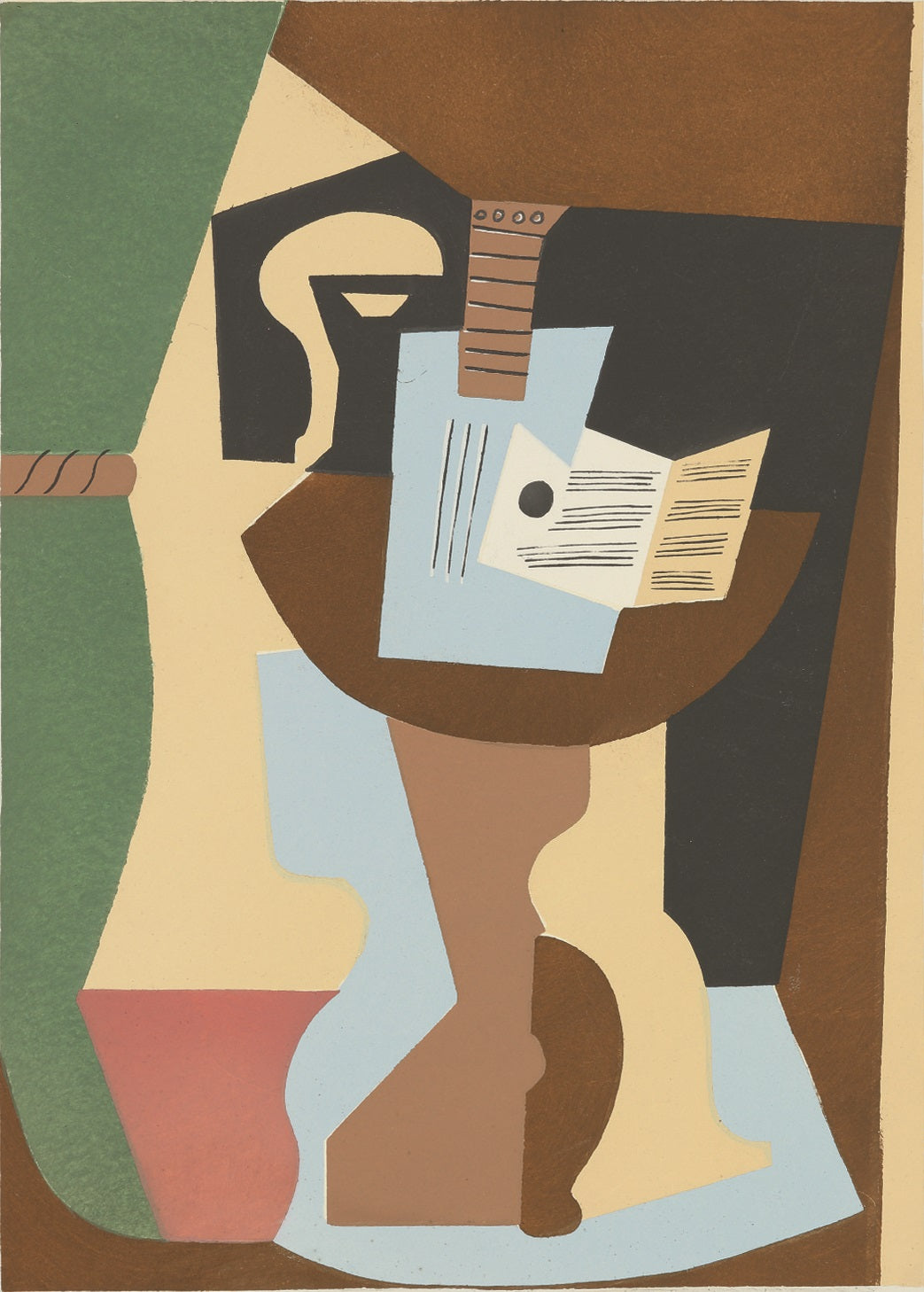 Guitar on Pedestal (1920) by Pablo Picasso - 17" x 22" Fine Art Print