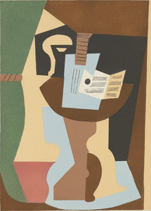 Guitar on Pedestal (1920) by Pablo Picasso - 17" x 22" Fine Art Print