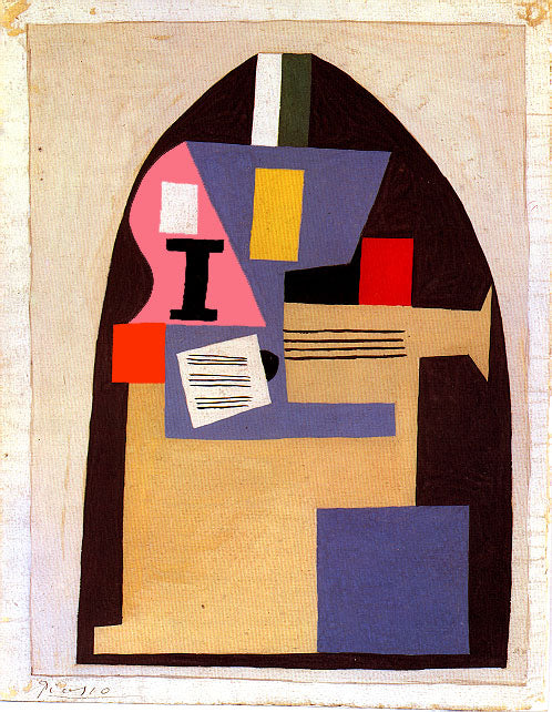 Guitar (1920) Signed Pablo Picasso Cubist - 17" x 22" Fine Art Print