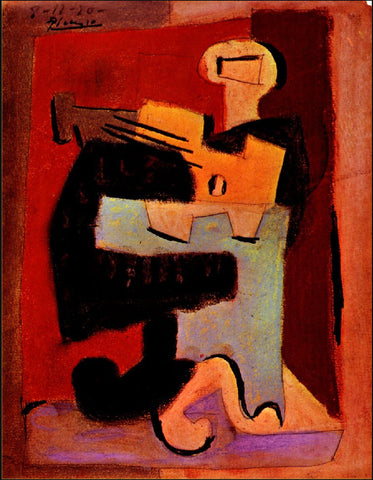 Man with Mandolin (1920) Signed Pablo Picasso - 17" x 22" Fine Art Print