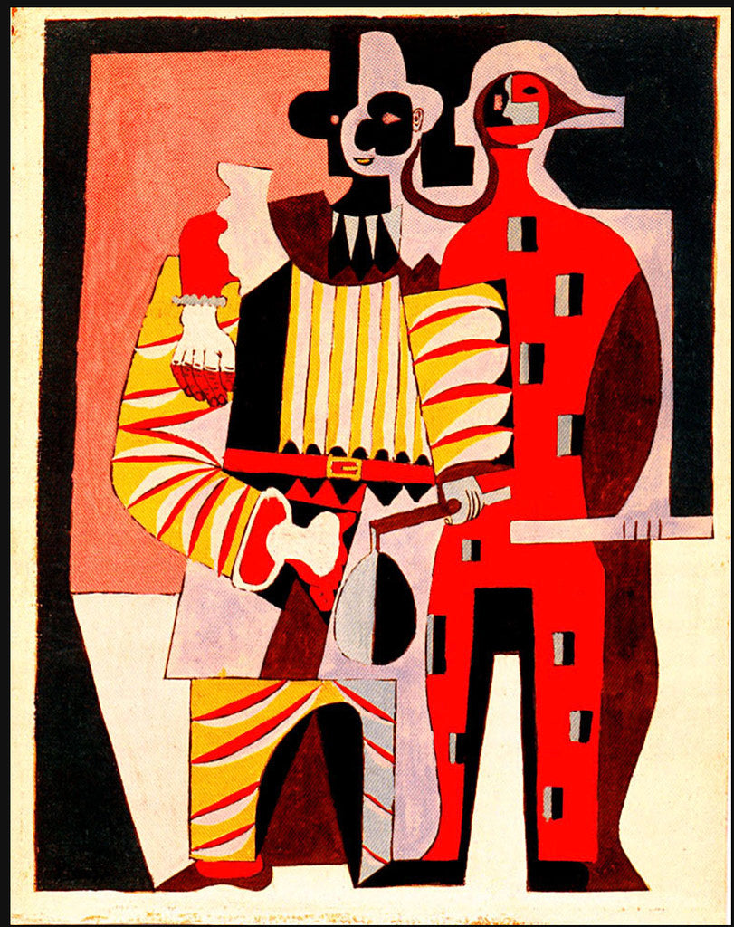 Pierrot and Harlequin (1920) by Pablo Picasso - 17" x 22" Fine Art Print