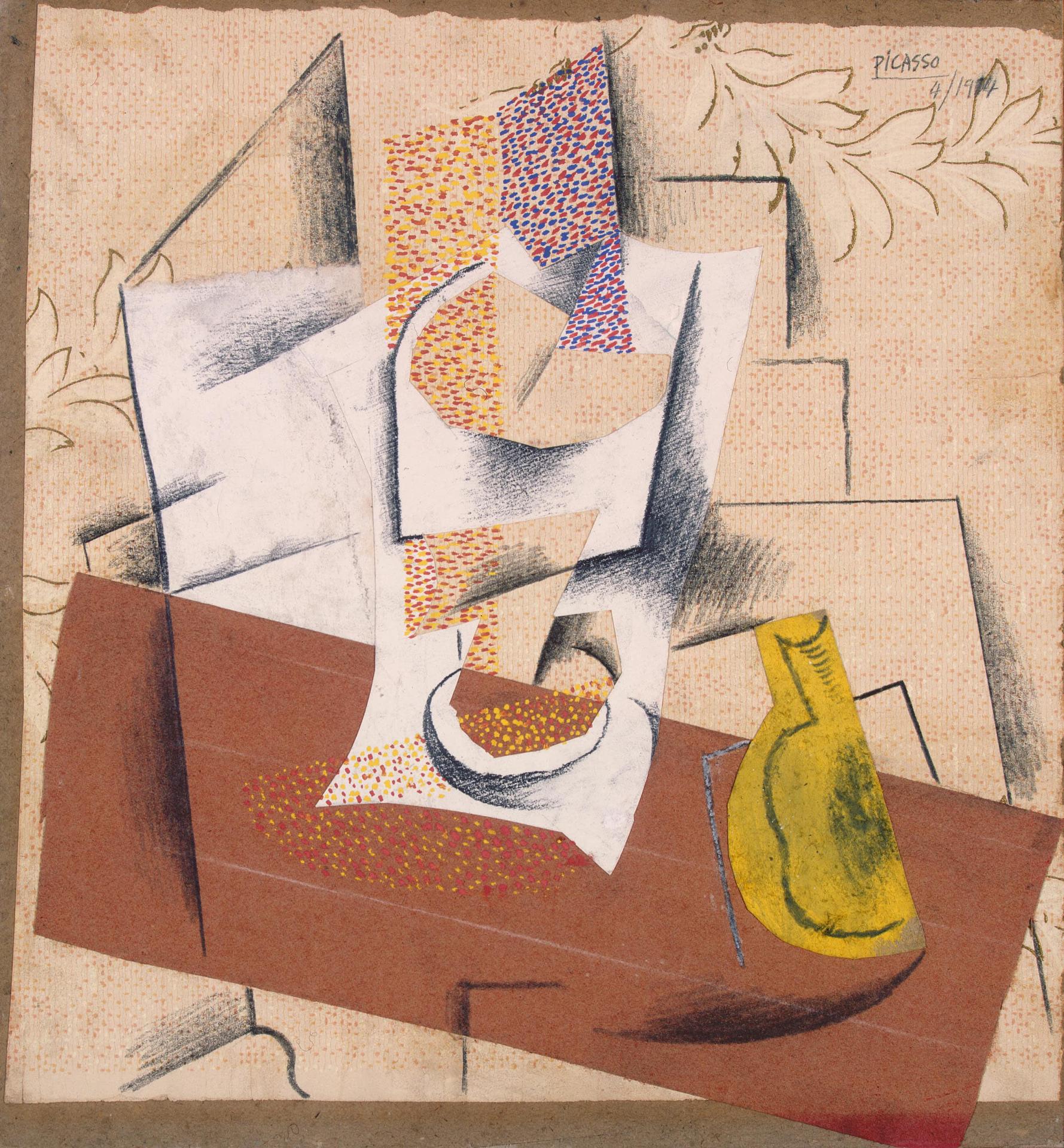 Composition with a Sliced Pear (1914) Signed Pablo Picasso - 17" x 22" Fine Art Print