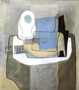 Guitar, Bottle & Fruit Bowl (1921) by Picasso - 17" x 22" Fine Art Print