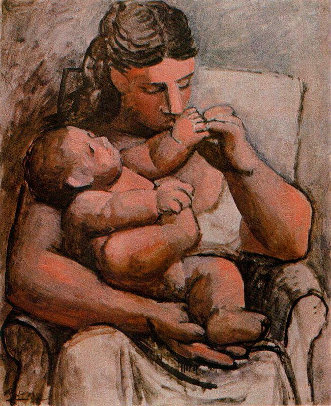 Mother and Child (1921) by Pablo Picasso - 17" x 22" Fine Art Print