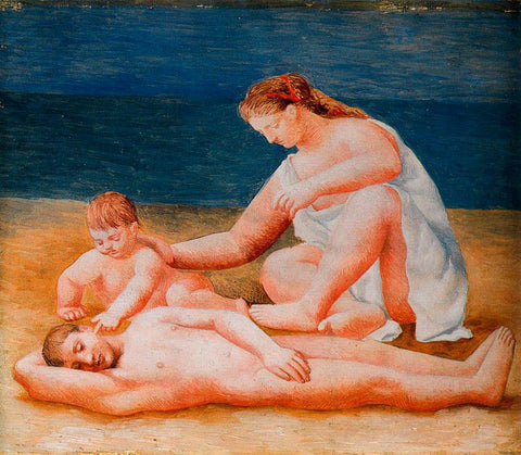 Family at the Seashore (1922) by Pablo Picasso -17" x 22" Fine Art Print