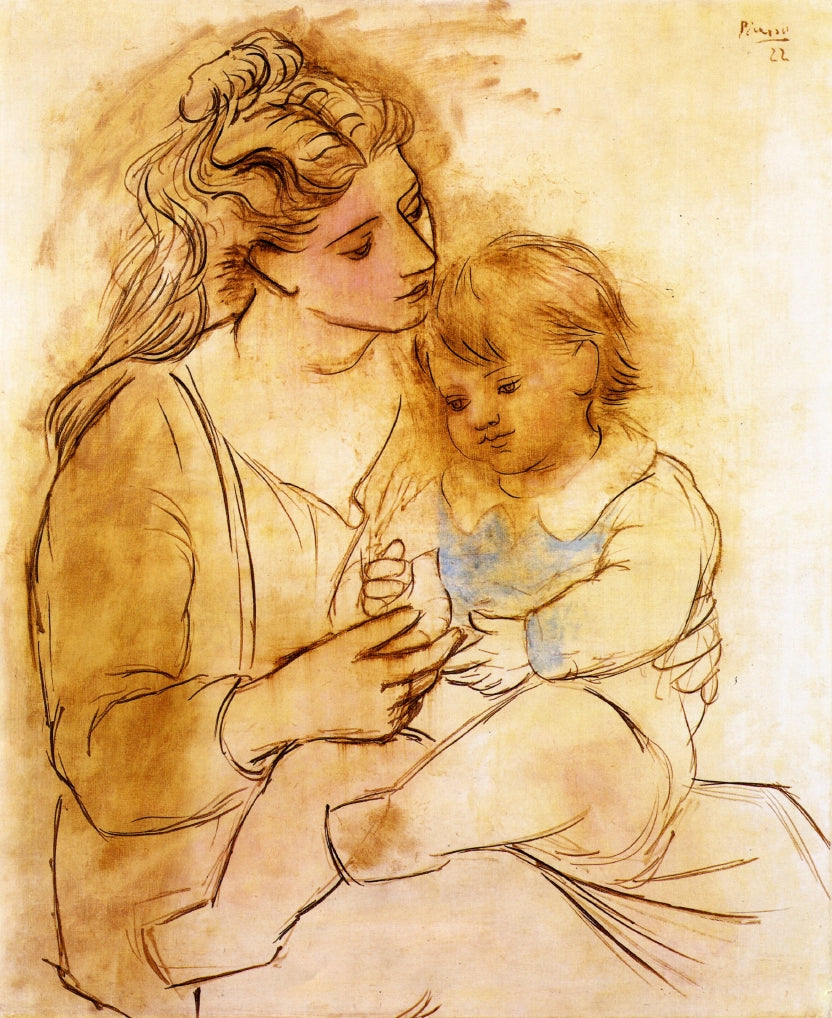 Mother and Child (1922) Signed Pablo Picasso - 17" x 22" Fine Art Print