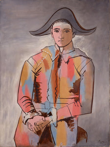 Harlequin with Hands Crossed. Jacinto Salvado (1923) Signed Picasso - 17" x 22" Fine Art Print