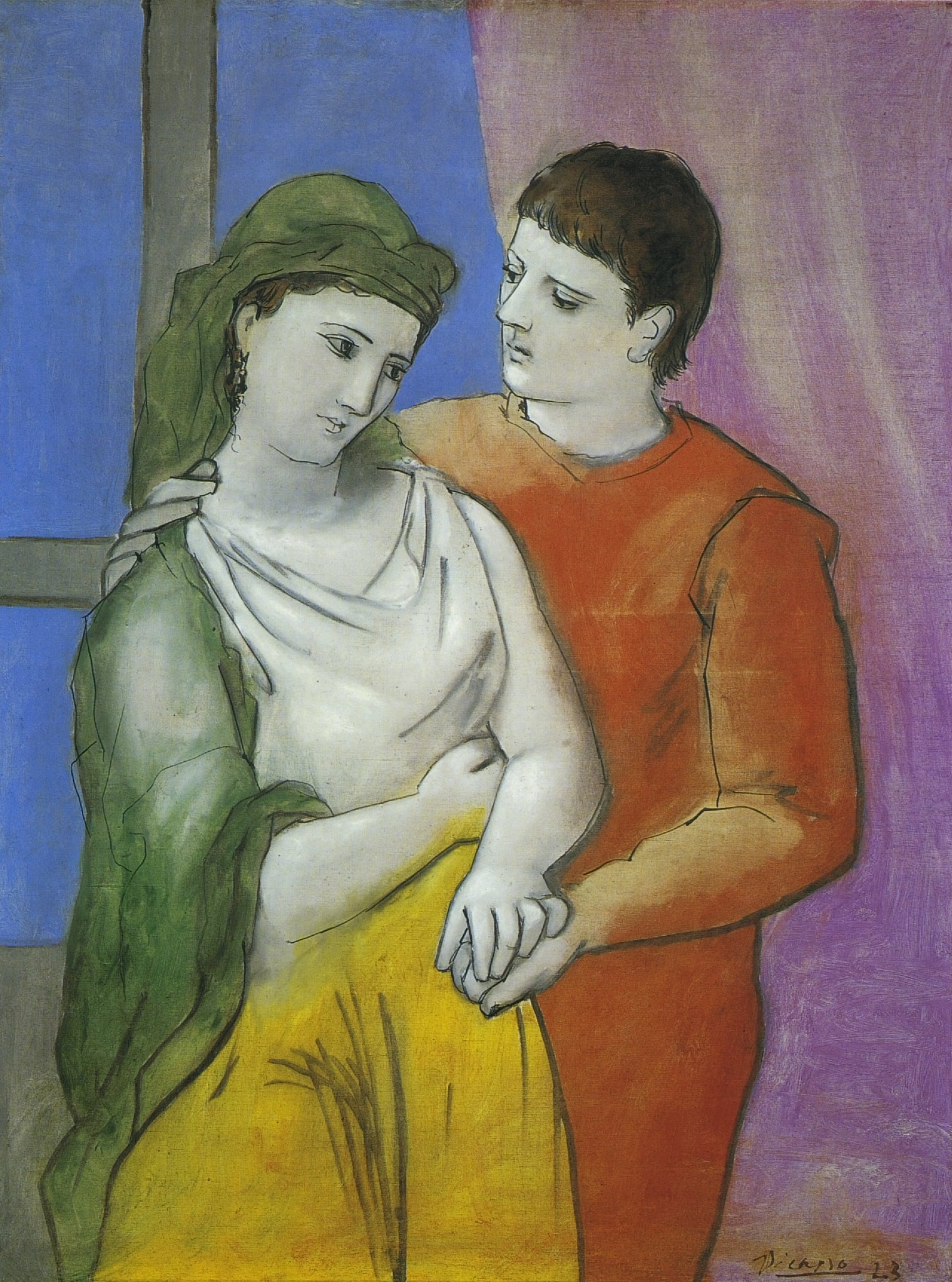 Lovers (1923) Signed Pablo Picasso Dated - 17" x 22" Fine Art Print