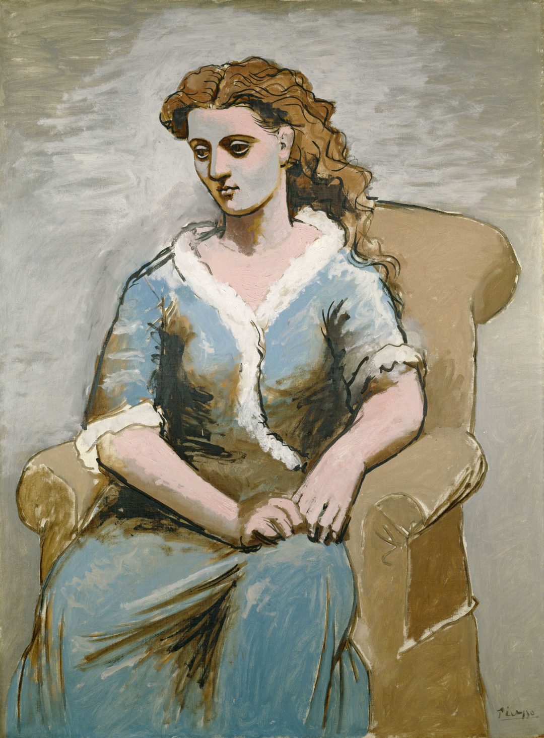 Woman Seated in an Armchair (1923) Signed Pablo Picasso - 17" x 22" Fine Art Print