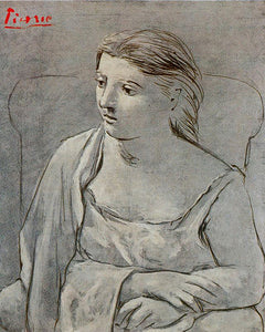 Woman in White (1923) Signed Pablo Picasso - 17" x 22" Fine Art Print