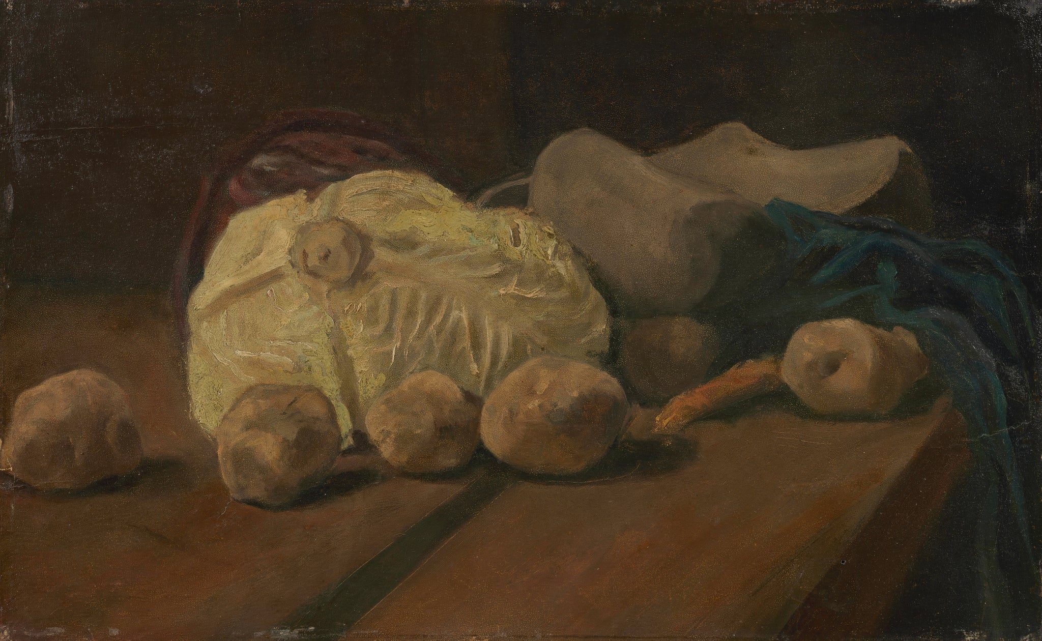 Still Life with Cabbage & Clogs (1881) by Vincent Van Gogh - 17" x 22" Fine Art Print