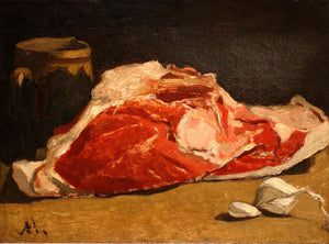 Still Life with Meat (1861) Signed Claude Monet - 17"x22" Fine Art Print