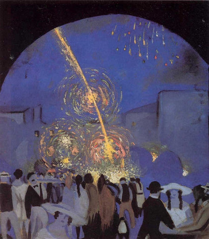 Fiesta in Figueres (1916) by Salvador Dali - 17" x 22" Fine Art Print