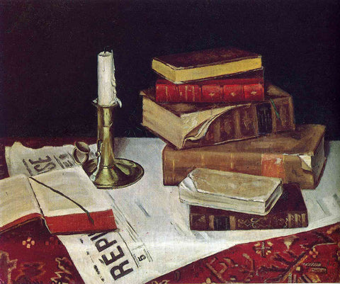 Still Life with Books & Candle (1890) Henri Matisse - 17" x 22" Fine Art Print