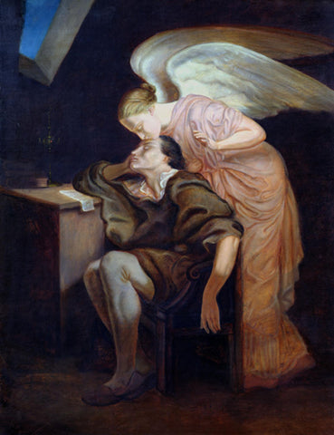 The Kiss of the Muse (1860) by Paul Cezanne - 17" x 22" Fine Art Print