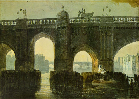 Old London Brige (1794) by Joseph William Turner - 17" x 22" Fine Art Print