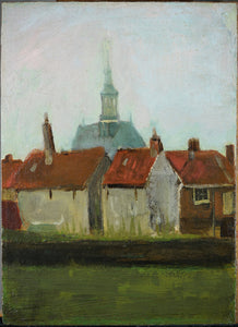 Cluster of Old Houses with the New Church in The Hague (1882) van Gogh - 17" x 22" Fine Art Print