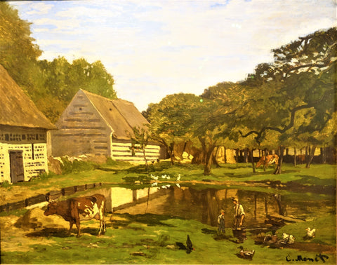 A Farmyard in Normandy (1863) Signed Claude Monet - 17" x 22" Fine Art Print
