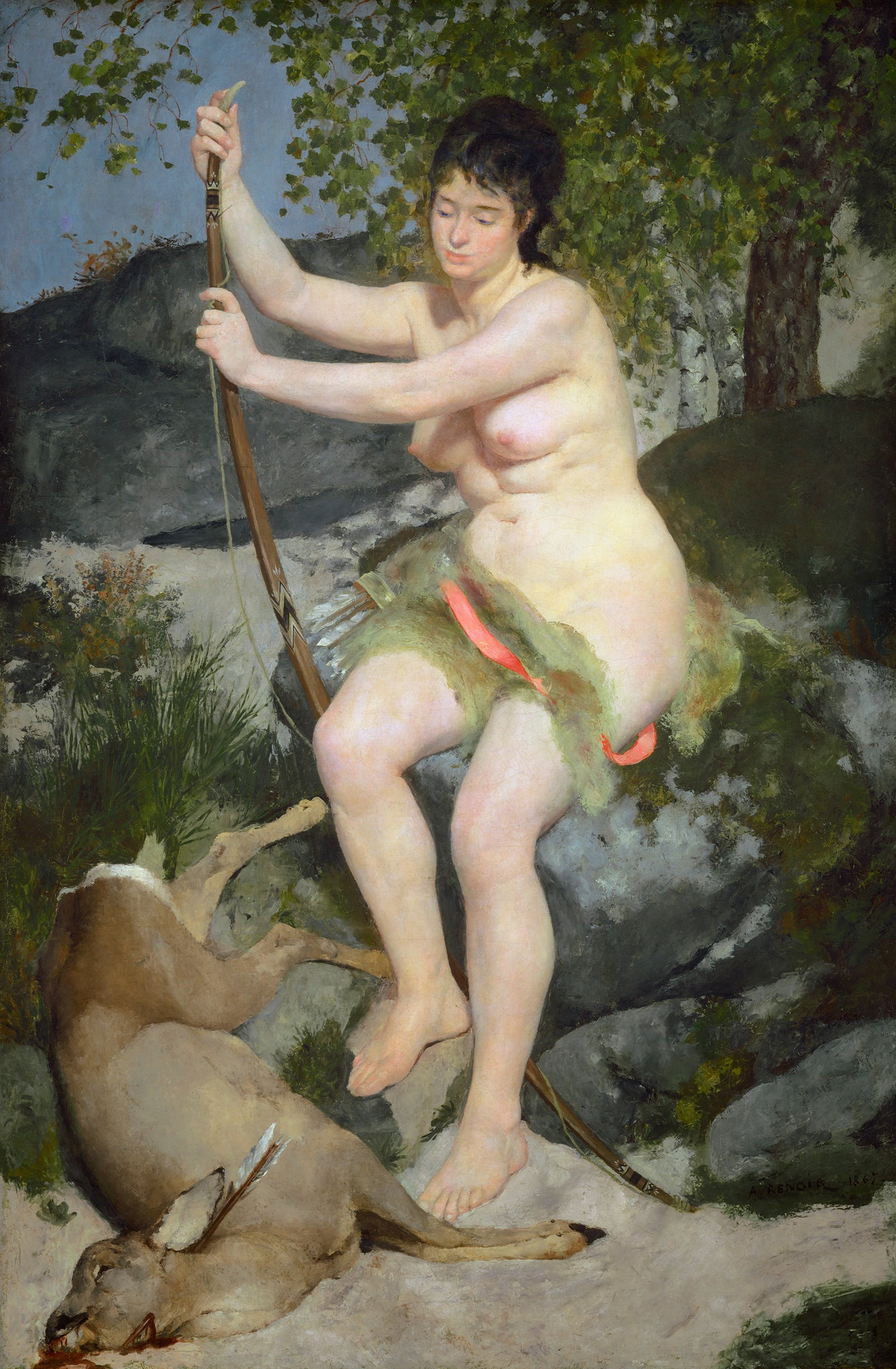 Diana The Huntress (1867) Signed Pierre Auguste Renoir - 17" x 22" Fine Art Print