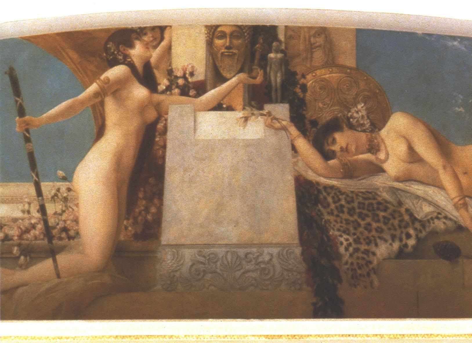 Altar of Dionysos (1886) by Gustav Klimt Nude - 17" x 22" Fine Art Print