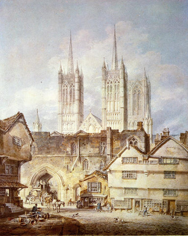 Cathedral Church at Lincoln (1795) by JMW Turner - 17" x 22" Fine Art Print