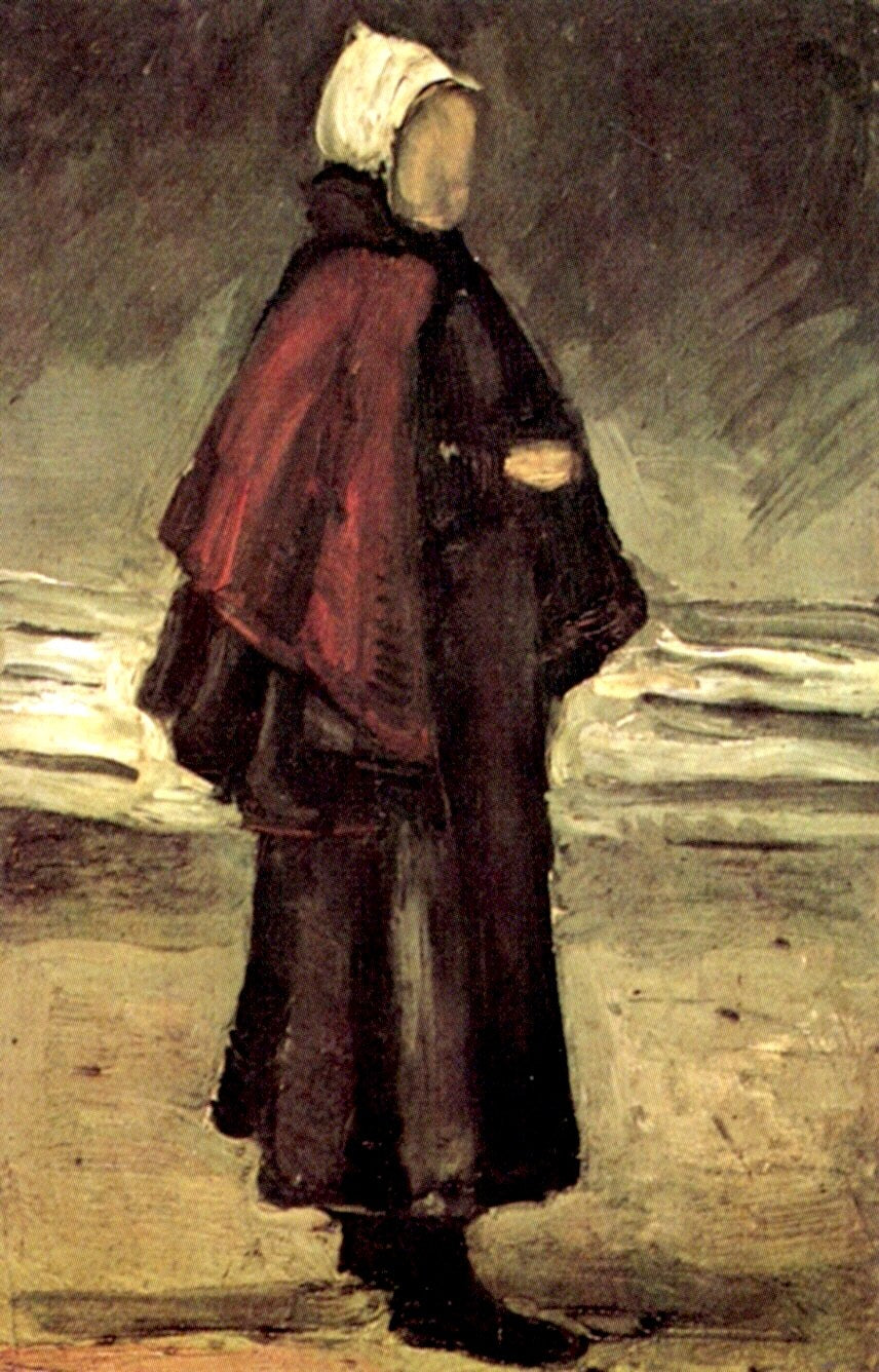 Fisherman's Wife on the Beach (1882) Vincent van Gogh - 17" x 22" Fine Art Print