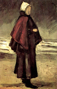 Fisherman's Wife on the Beach (1882) Vincent van Gogh - 17" x 22" Fine Art Print