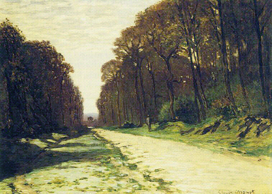 Road in a Forest Fontainebleau (1864) Signed Claude Monet - 17" x 22" Fine Art Print